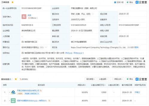 開普云智算科技公司成立，布局信息系統集成新賽道